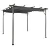 Pergola with Retractable Roof Anthracite 9.8'x9.8' Steel 0.6 oz/ftÂ²
