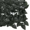 Balcony Screen with Dark Green Leaves 196.9"x29.5"