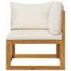 2-seater Patio Bench with Cream White Cushions