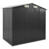 Garden Shed with Rack Anthracite 80.7"x51.2"x72" Iron