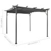 Pergola with Retractable Roof Anthracite 9.8'x9.8' Steel 0.6 oz/ftÂ²