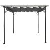 Pergola with Retractable Roof Anthracite 9.8'x9.8' Steel 0.6 oz/ftÂ²