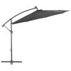 Cantilever Umbrella with LED Lights and Steel Pole 118.1" Anthracite
