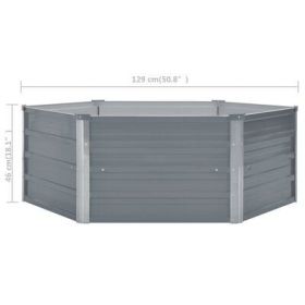 Raised Garden Bed 50.8"x50.8"x18.1" Galvanized Steel Gray (Color: Gray)